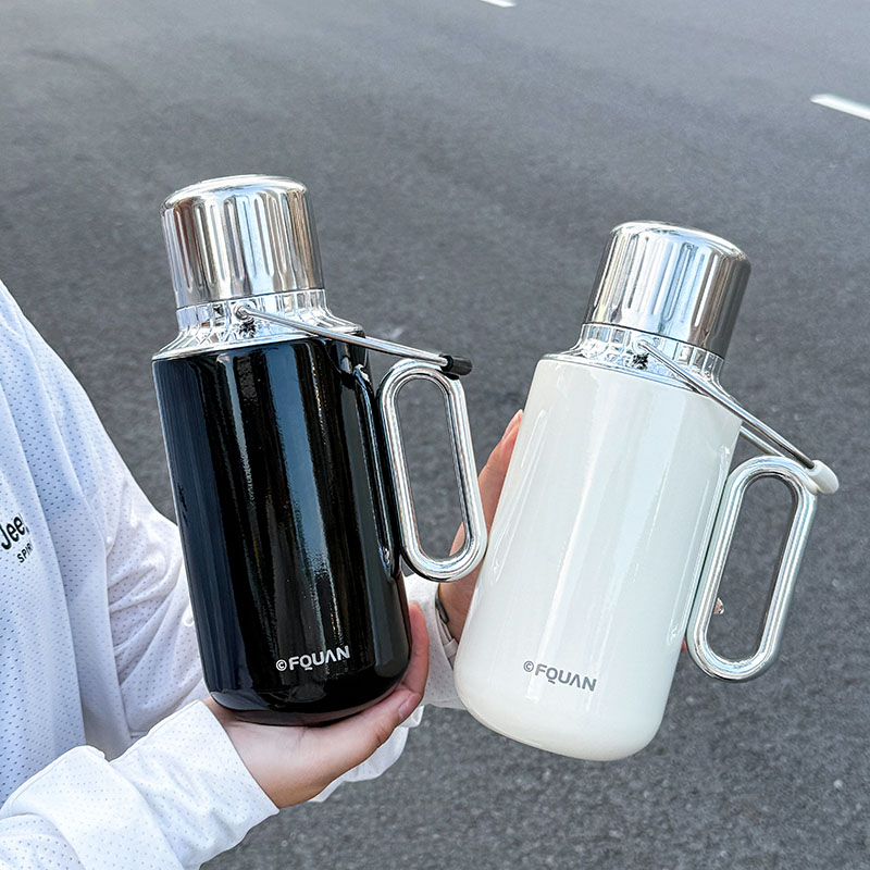 Sports Water Bottle Insulated - ขวดน้ำสแตนเลสเก็บความร้อนและความเย็น 1 ชิ้น, กระติกน้ำร้อนแบบพกพาความจุขนาดใหญ่ 1000 มล.,