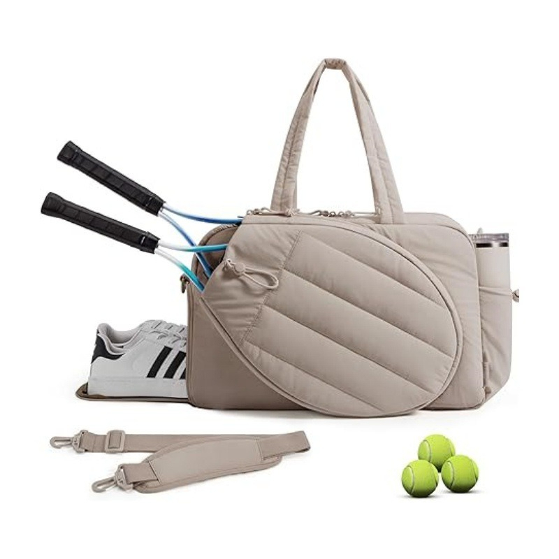 Tennis Racket - กระเป๋าใส่ไม้เทนนิสและไม้พิกเคิลบอลแบบใหม่สำหรับกิจกรรมกลางแจ้ง ดีไซน์ทันสมัย แบบสะพายข้าง พร้อมช่องใส่แก้วน้ำ