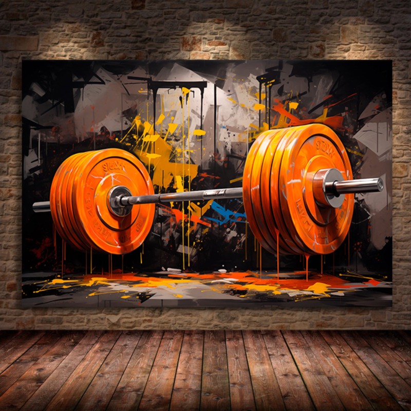 กราฟฟิตีบาร์เบลผ้าใบพิมพ์ลายศิ - Sports Equipment Poster บทวิจารณ์และราคา